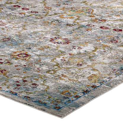Modway Outlet Success Manuka Distressed Vintage Floral Lattice 4x6 Area Rug by Modway  Living Room Rugs Multicolored - R-1165A-46