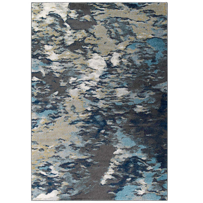 Modway Outlet Entourage Foliage Contemporary Modern Abstract 8x10 Area Rug by Modway  Living Room Rugs Blue Tan Gray - R-1172B-810