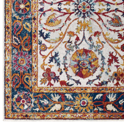 Modway Outlet Entourage Samira Distressed Vintage Floral Vintage Medallion 8x10 Area Rug by Modway  Living Room Rugs Multicolored - R-1174A-810
