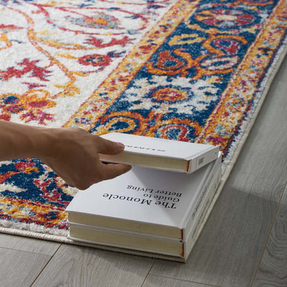 Modway Outlet Entourage Samira Distressed Vintage Floral Vintage Medallion 8x10 Area Rug by Modway  Living Room Rugs Multicolored - R-1174A-810