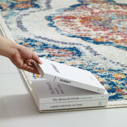 Modway Outlet Entourage Malia Distressed Vintage Floral Vintage Medallion 8x10 Area Rug by Modway  Living Room Rugs Multicolored - R-1175A-810