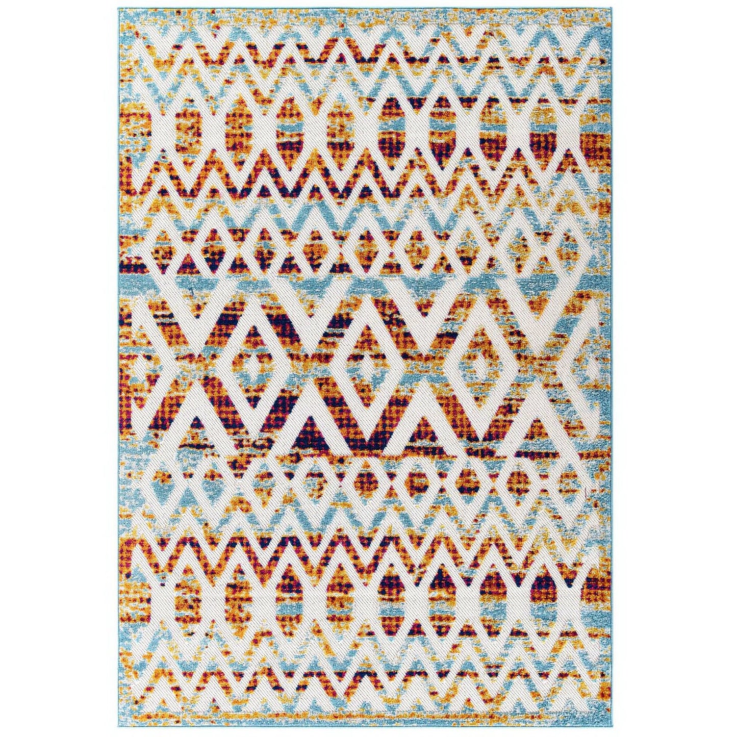 Modway Outlet Reflect Tamako Diamond and Chevron Moroccan Trellis 5x8 Indoor / Outdoor Area Rug by Modway  Living Room Rugs Multicolored - R-1177B-58