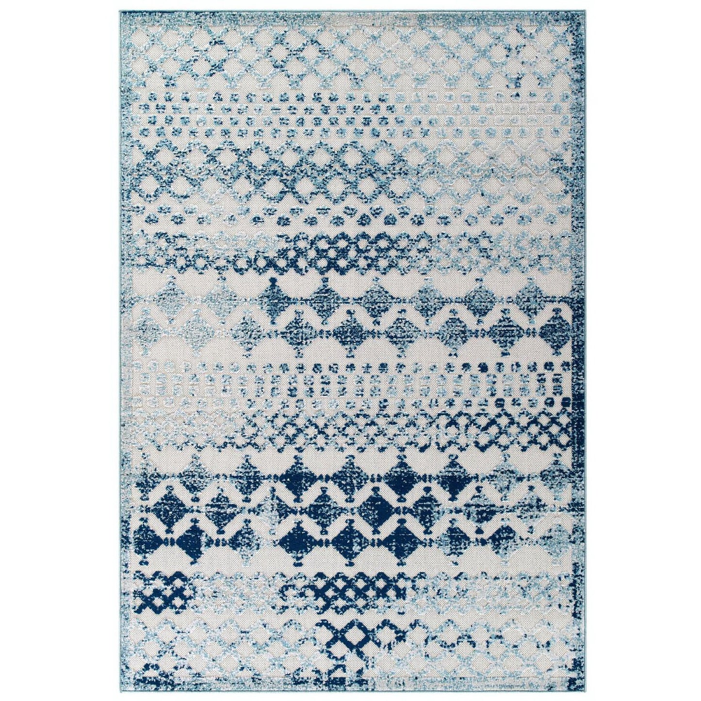 Modway Outlet Reflect Giada Abstract Diamond Moroccan Trellis 5x8 Indoor/Outdoor Area Rug by Modway  Living Room Rugs Ivory and Blue - R-1178A-58