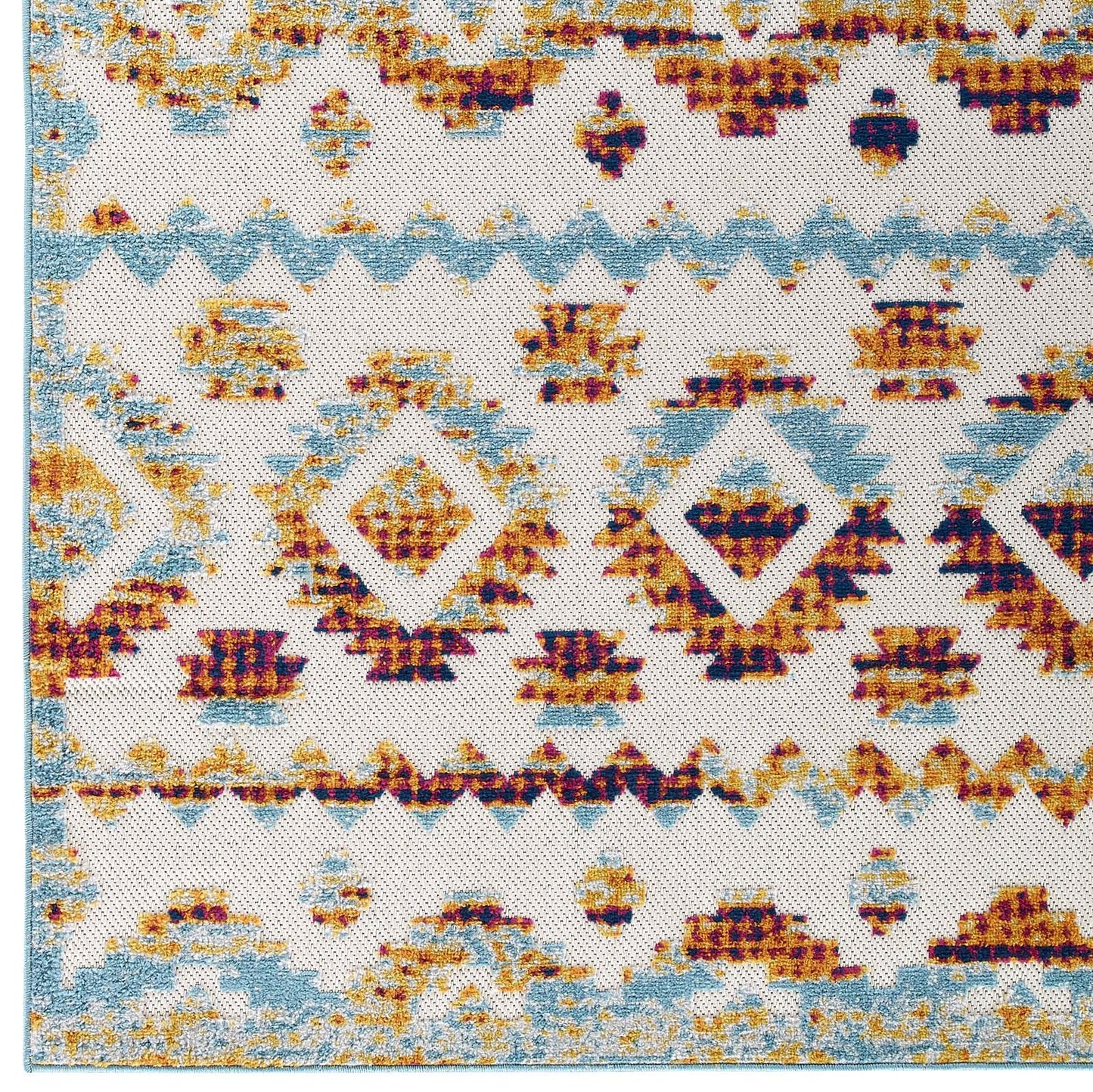 Modway Outlet Reflect Takara Abstract Diamond Moroccan Trellis 5x8 Indoor and Outdoor Area Rug by Modway  Living Room Rugs Multicolored - R-1180B-58