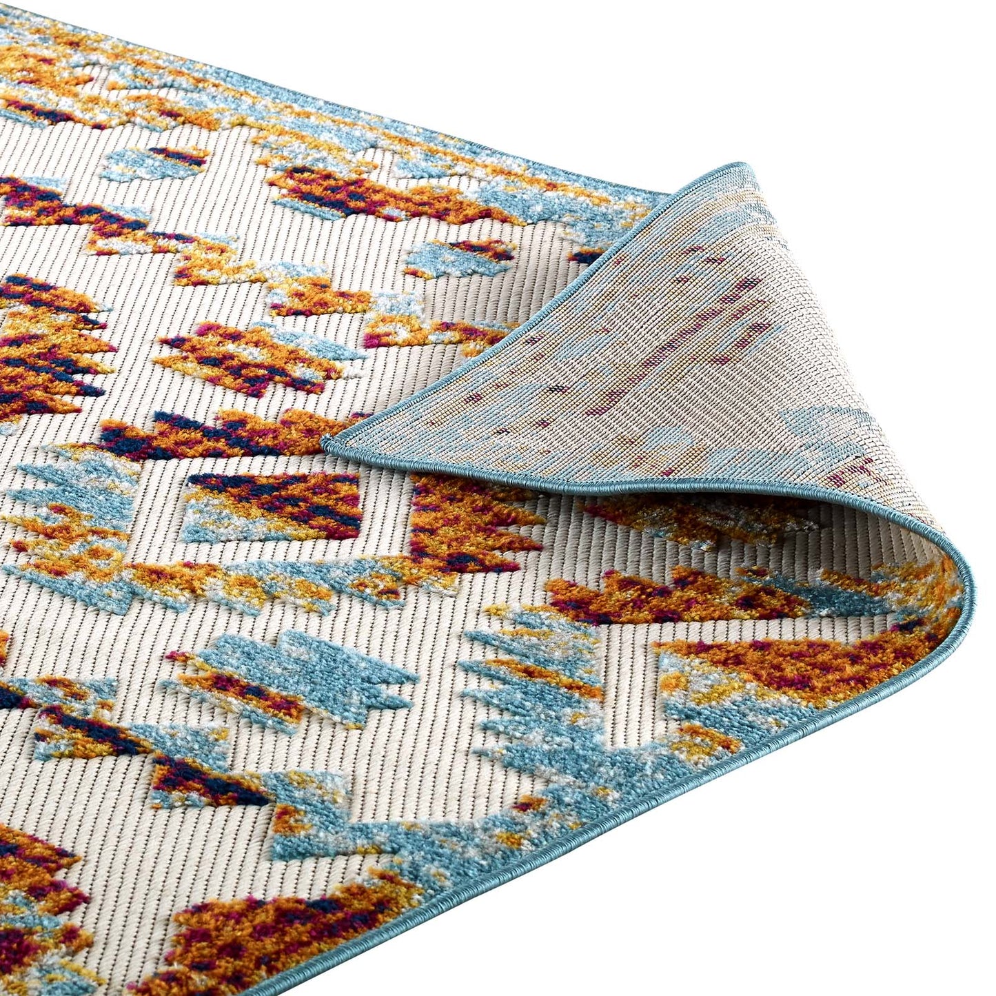 Modway Outlet Reflect Takara Abstract Diamond Moroccan Trellis 5x8 Indoor and Outdoor Area Rug by Modway  Living Room Rugs Multicolored - R-1180B-58