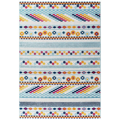 Modway Outlet Reflect Cadhla Vintage Abstract Geometric Lattice 5x8 Indoor and Outdoor Area Rug by Modway  Living Room Rugs Multicolored - R-1182A-58