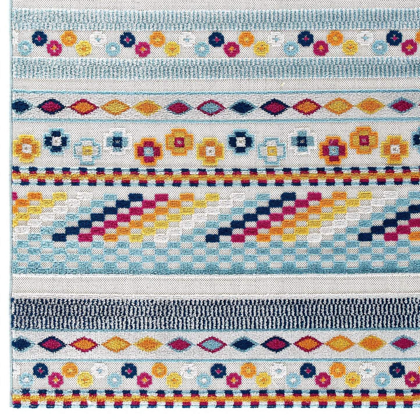 Modway Outlet Reflect Cadhla Vintage Abstract Geometric Lattice 5x8 Indoor and Outdoor Area Rug by Modway  Living Room Rugs Multicolored - R-1182A-58