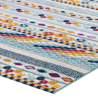 Modway Outlet Reflect Cadhla Vintage Abstract Geometric Lattice 5x8 Indoor and Outdoor Area Rug by Modway  Living Room Rugs Multicolored - R-1182A-58