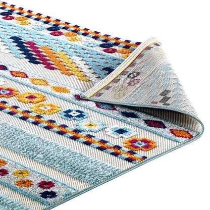 Modway Outlet Reflect Cadhla Vintage Abstract Geometric Lattice 5x8 Indoor and Outdoor Area Rug by Modway  Living Room Rugs Multicolored - R-1182A-58