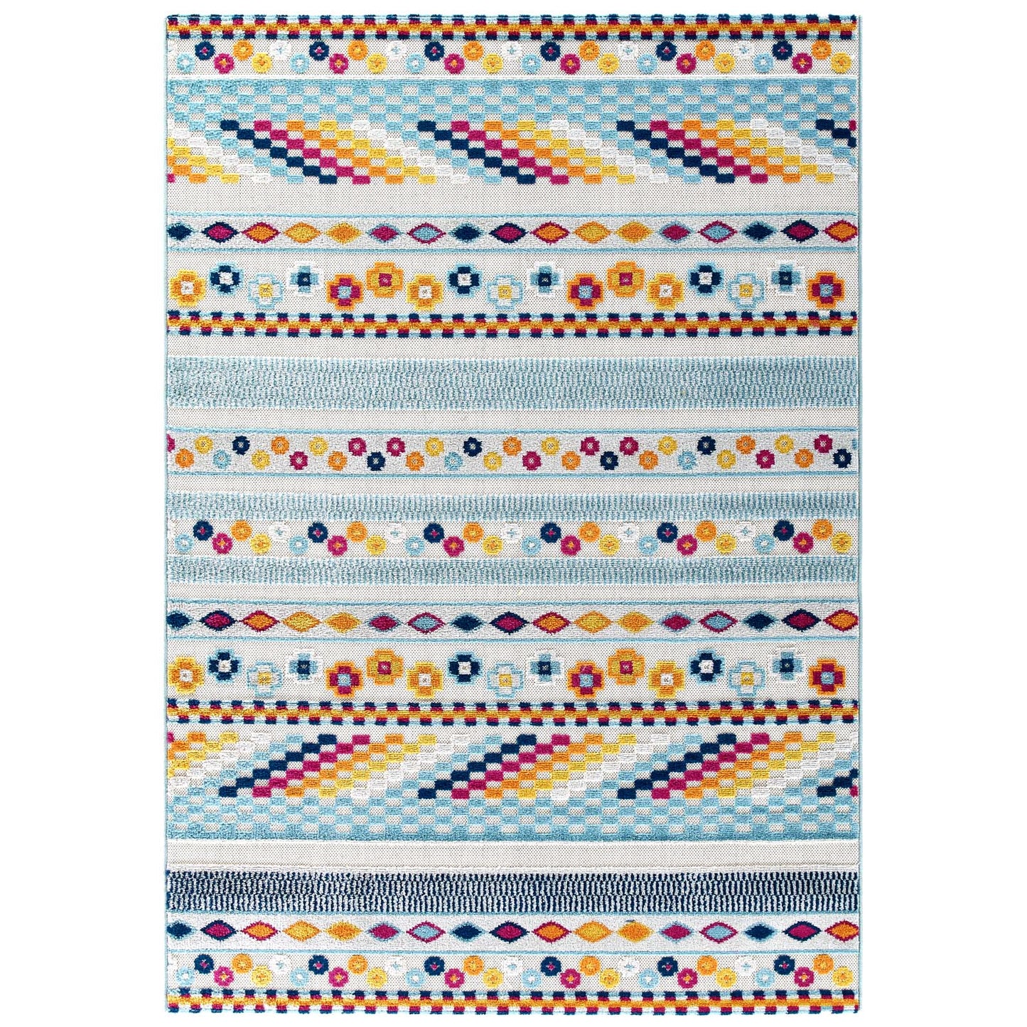 Modway Outlet Reflect Cadhla Vintage Abstract Geometric Lattice 8x10 Indoor and Outdoor Area Rug by Modway  Living Room Rugs Multicolored - R-1182A-810