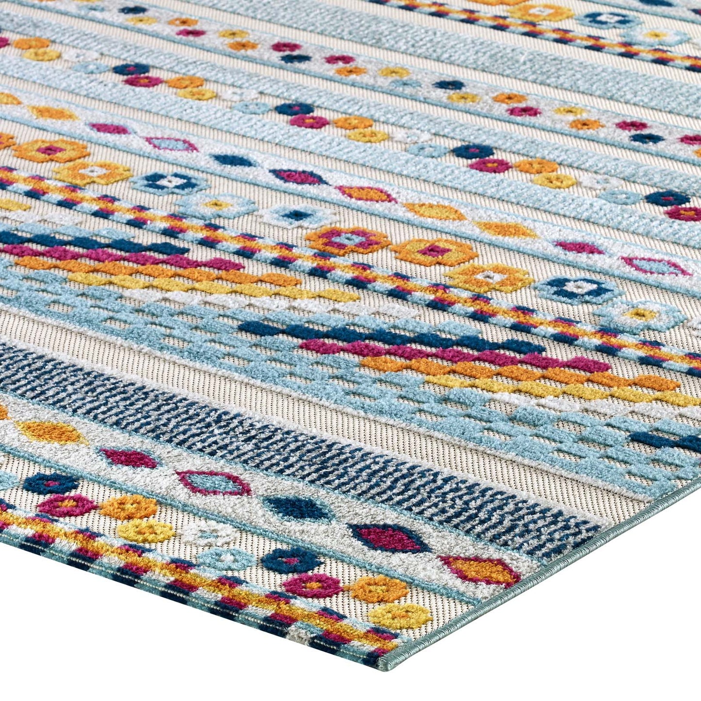 Modway Outlet Reflect Cadhla Vintage Abstract Geometric Lattice 8x10 Indoor and Outdoor Area Rug by Modway  Living Room Rugs Multicolored - R-1182A-810