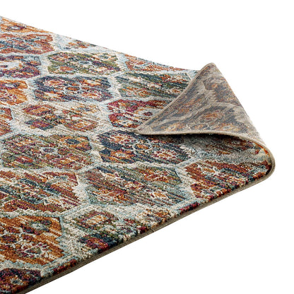 Modway Outlet Tribute Azalea Distressed Vintage Floral Lattice 8x10 Area Rug by Modway  Living Room Rugs Multicolored - R-1185A-810