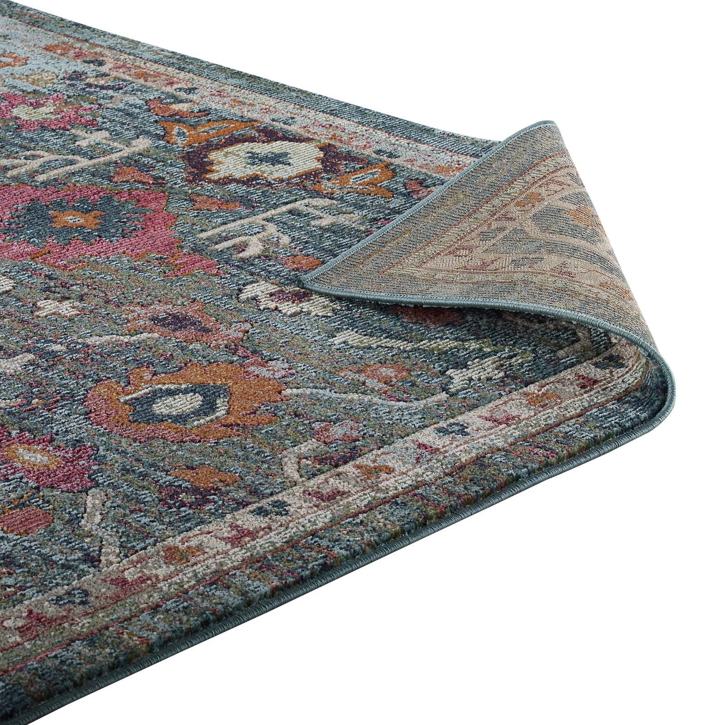 Modway Outlet Tribute Every Distressed Vintage Floral 5x8 Area Rug by Modway  Living Room Rugs Multicolored - R-1186A-58