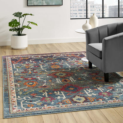 Modway Outlet Tribute Every Distressed Vintage Floral 5x8 Area Rug by Modway  Living Room Rugs Multicolored - R-1186A-58