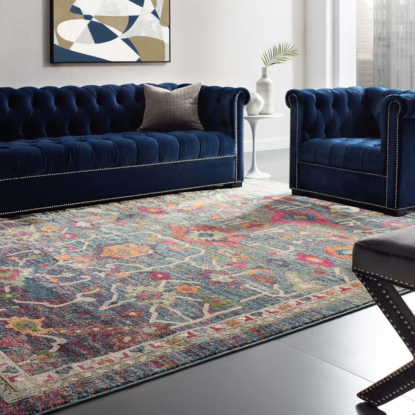 Modway Outlet Tribute Every Distressed Vintage Floral 8x10 Area Rug by Modway  Living Room Rugs Multicolored - R-1186A-810