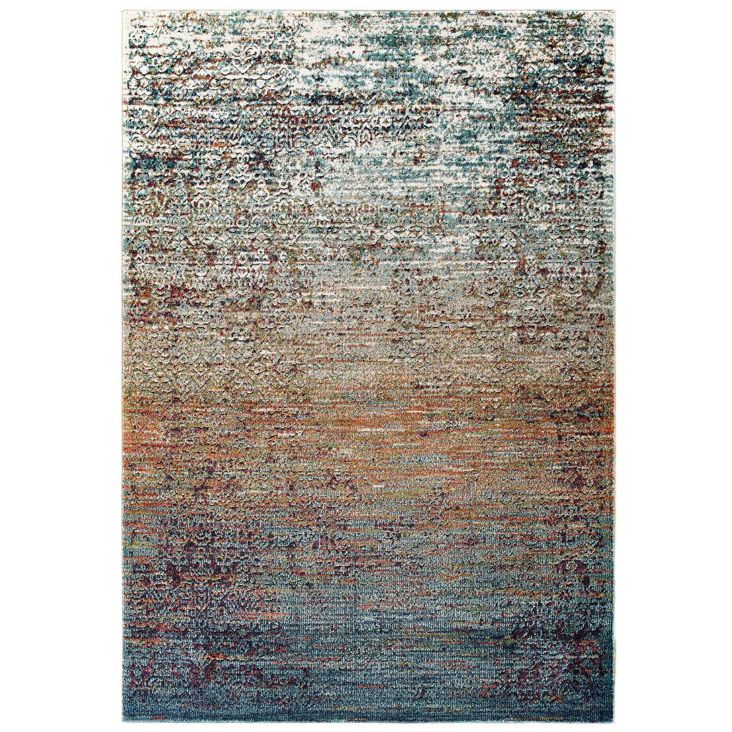 Modway Outlet Tribute Jacinda Rustic Distressed Vintage Lattice 5x8 Area Rug by Modway  Living Room Rugs Multicolored - R-1188A-58