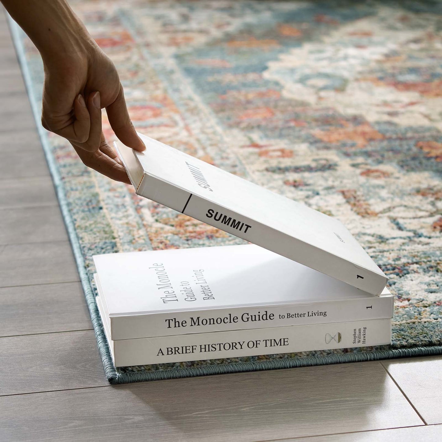 Modway Outlet Tribute Camellia Distressed Vintage Floral Vintage Medallion 5x8 Area Rug by Modway  Living Room Rugs Multicolored - R-1189A-58