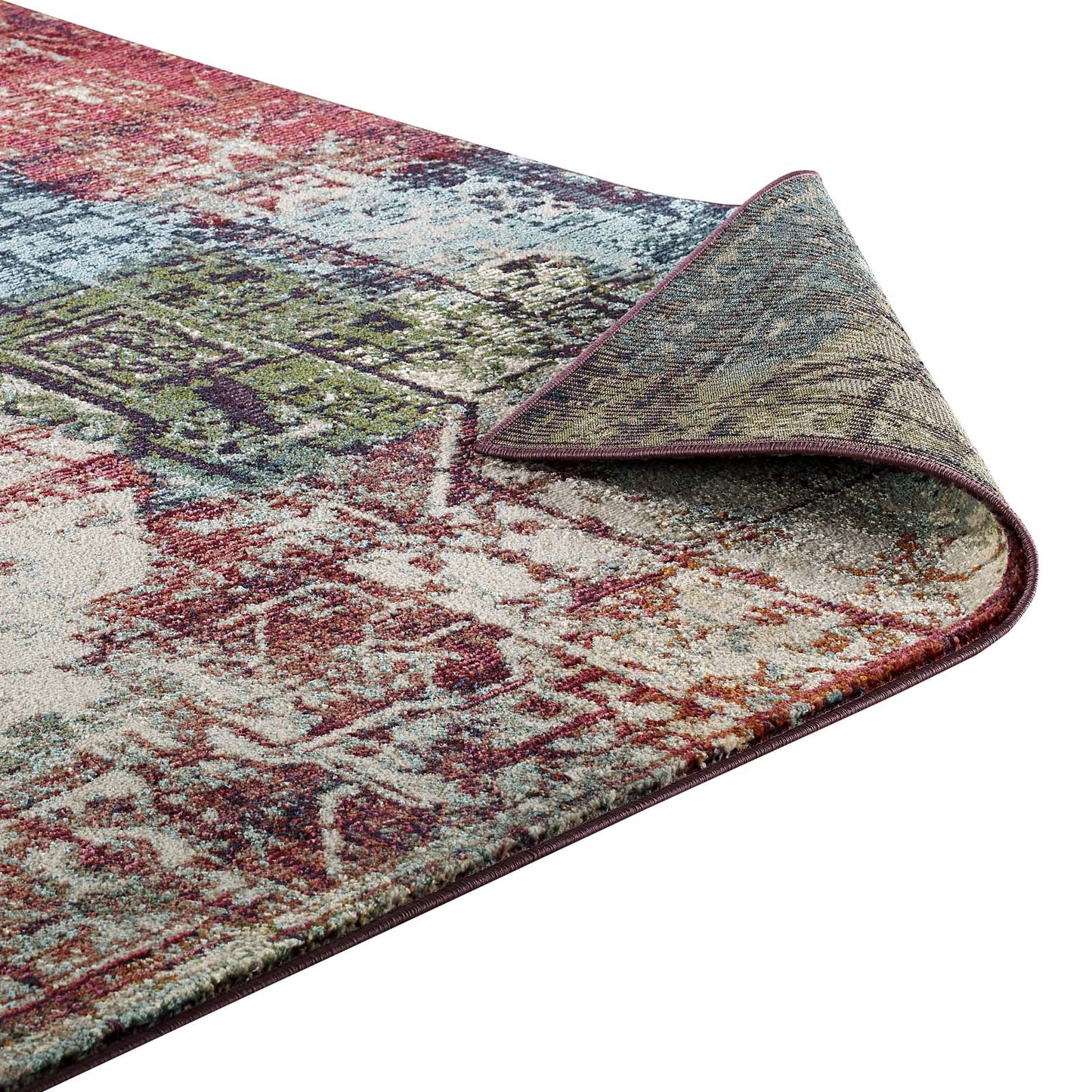 Modway Outlet Tribute Elowen Contemporary Modern Vintage Mosaic 5x8 Area Rug by Modway  Living Room Rugs Multicolored - R-1191A-58
