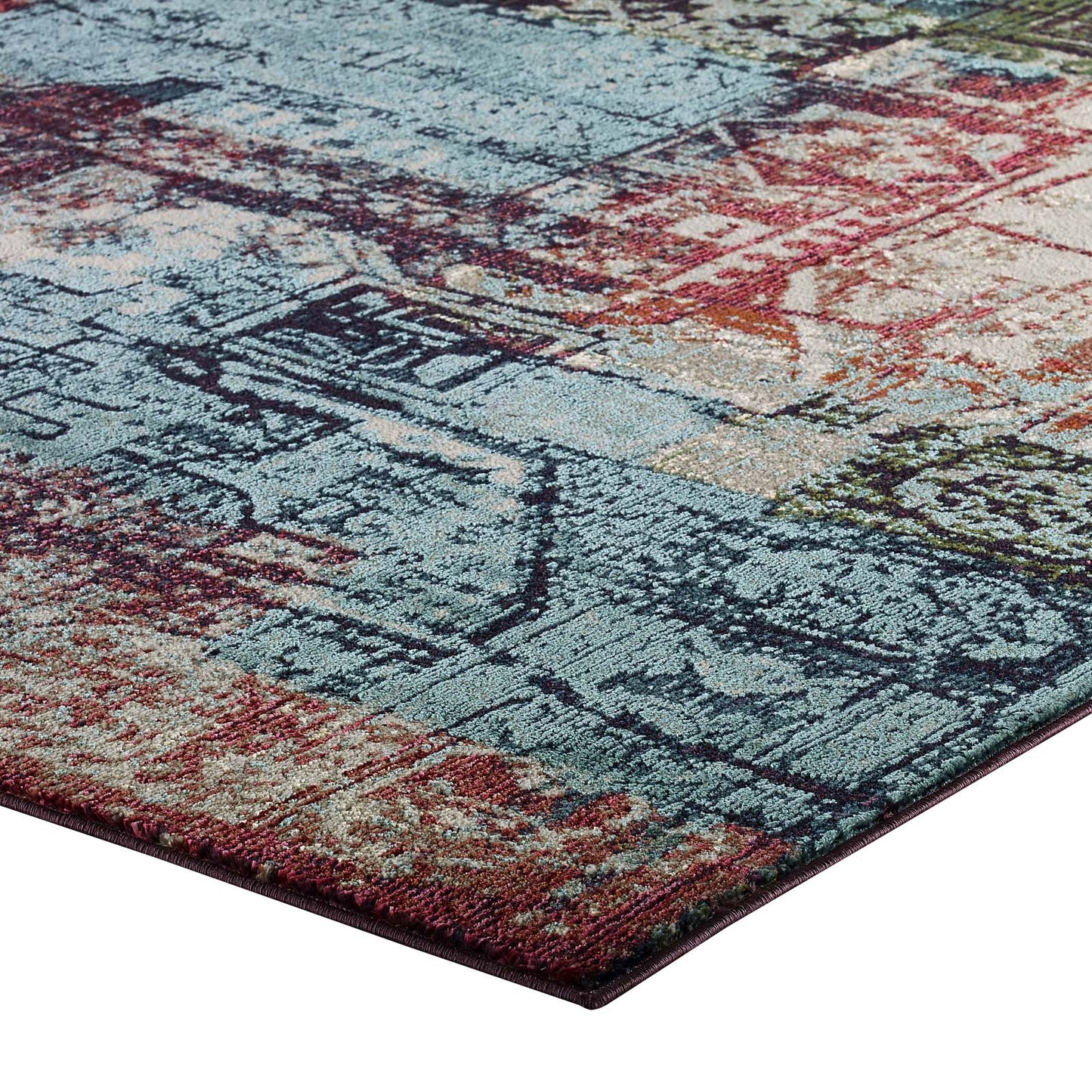 Modway Outlet Tribute Elowen Contemporary Modern Vintage Mosaic 8x10 Area Rug by Modway  Living Room Rugs Multicolored - R-1191A-810