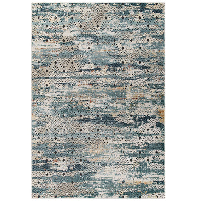 Modway Outlet Tribute Eisley Rustic Distressed Transitional Diamond Lattice 5x8 Area Rug by Modway  Living Room Rugs Multicolored - R-1192A-58
