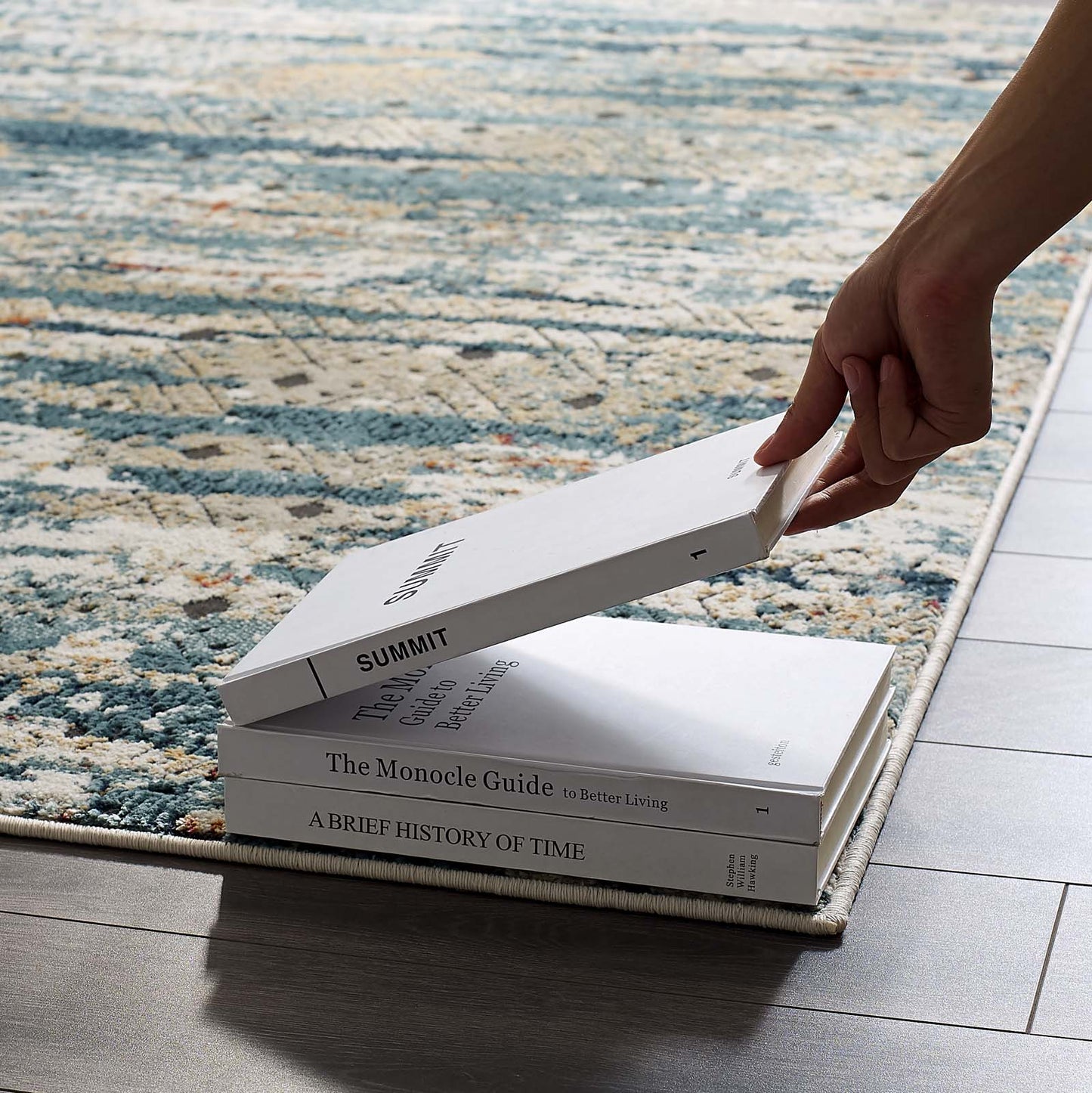 Modway Outlet Tribute Eisley Rustic Distressed Transitional Diamond Lattice 5x8 Area Rug by Modway  Living Room Rugs Multicolored - R-1192A-58