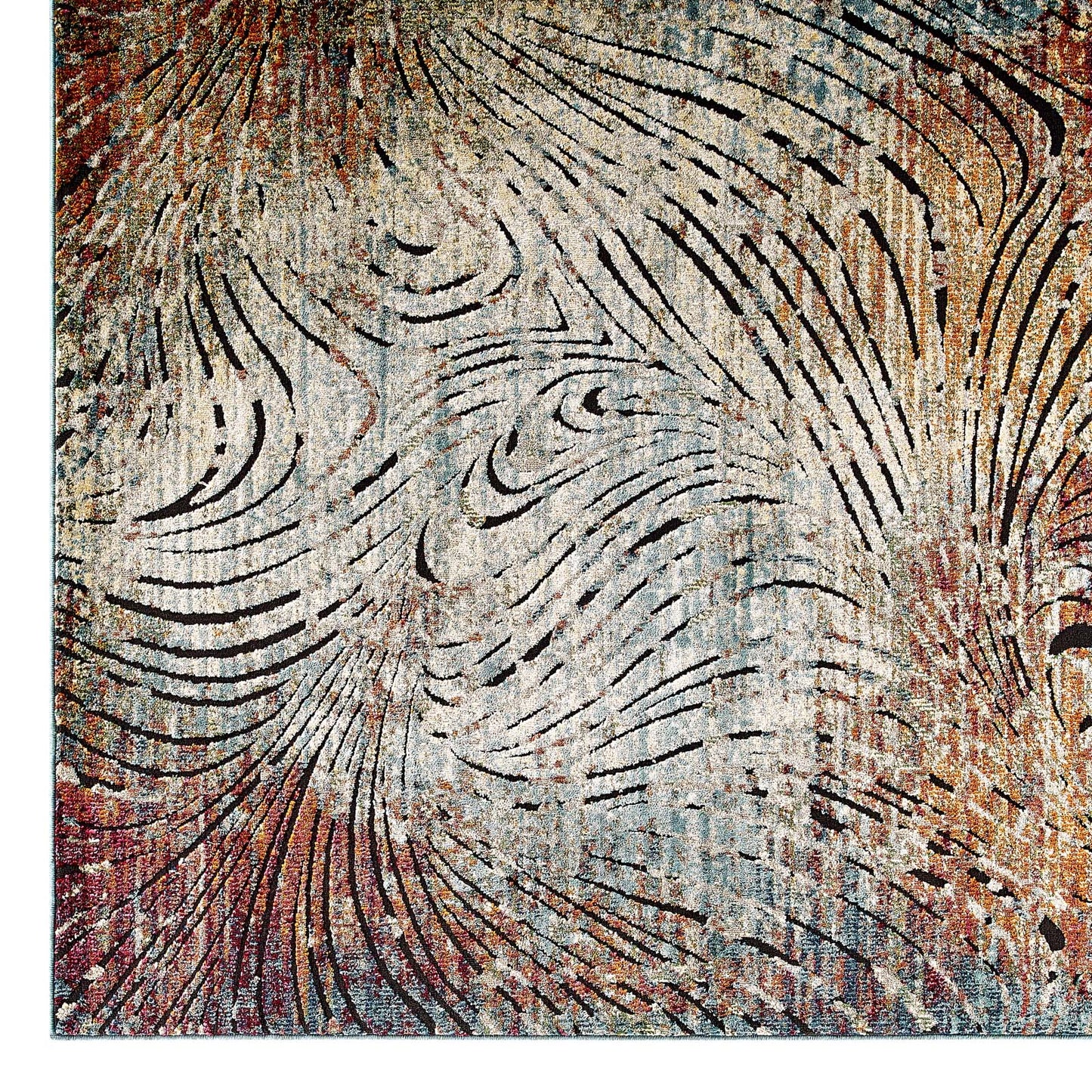 Modway Outlet Tribute Ember Contemporary Modern Vintage Mosaic 5x8 Area Rug by Modway  Living Room Rugs Multicolored - R-1193A-58