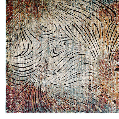 Modway Outlet Tribute Ember Contemporary Modern Vintage Mosaic 5x8 Area Rug by Modway  Living Room Rugs Multicolored - R-1193A-58