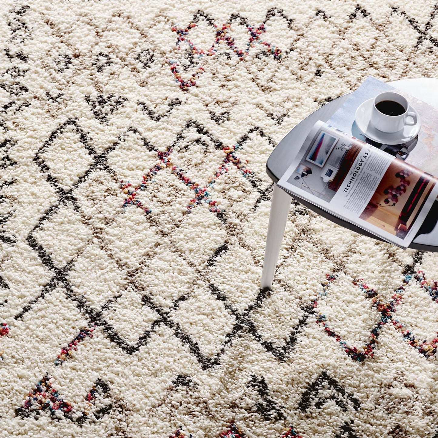 Modway Outlet Skadi Rainbow Diamond Shag Area Rug by Modway  Living Room Rugs Multicolor - R-1194A-58