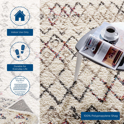 Modway Outlet Skadi Rainbow Diamond 8x10 Shag Area Rug by Modway  Living Room Rugs Multicolor - R-1194A-810