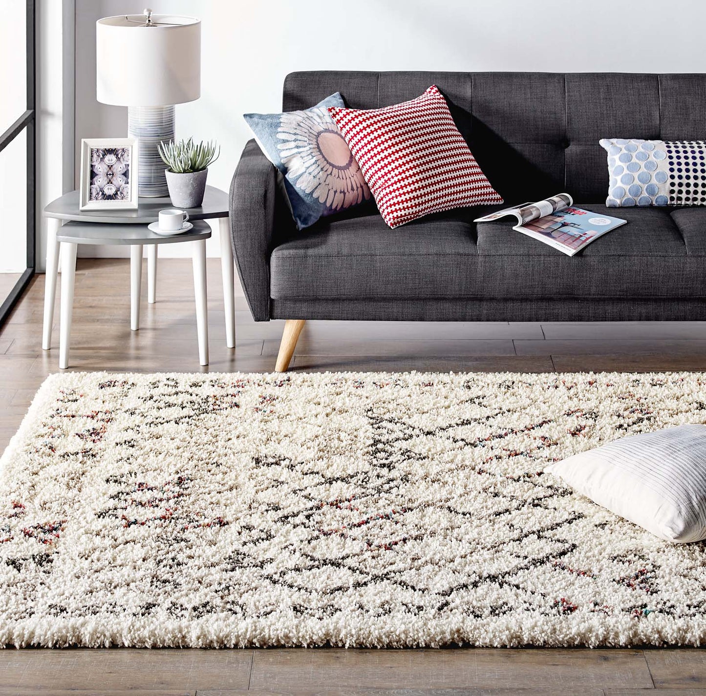 Modway Outlet Skadi Rainbow Diamond 8x10 Shag Area Rug by Modway  Living Room Rugs Multicolor - R-1194A-810