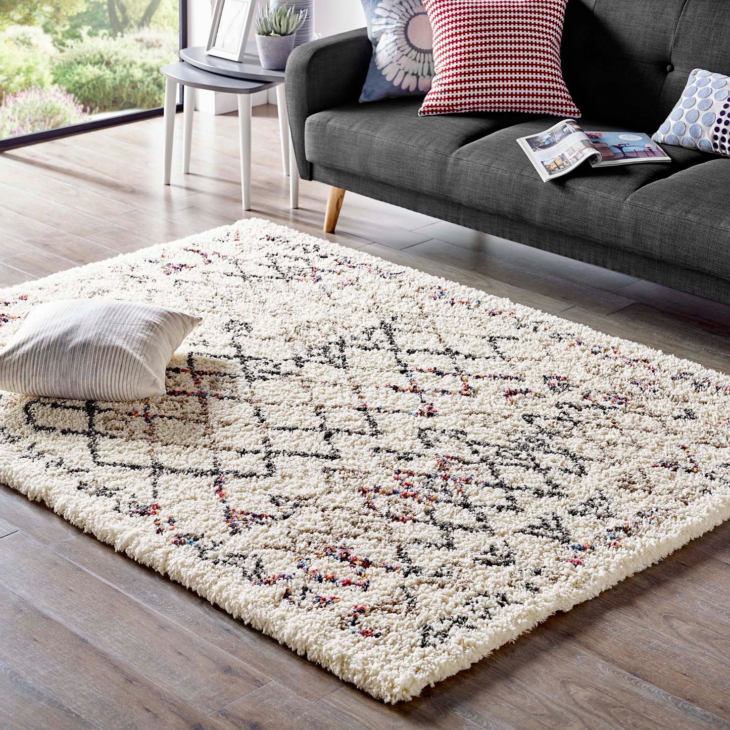 Modway Outlet Skadi Rainbow Diamond 8x10 Shag Area Rug by Modway  Living Room Rugs Multicolor - R-1194A-810