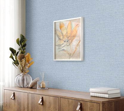 Seabrook Designs  Harvest Twine Faux Weave Contemporary Blues   - RA40104