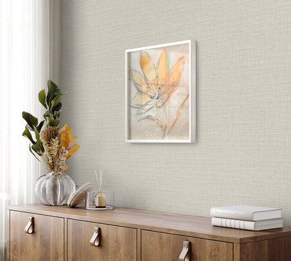 Seabrook Designs  Harvest Twine Faux Weave Contemporary Cool Neutrals   - RA40106