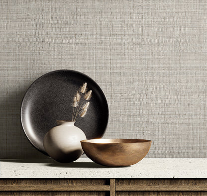 Seabrook Designs  Harvest Twine Faux Weave Contemporary Cool Neutrals   - RA40132