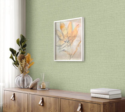 Seabrook Designs  Harvest Twine Faux Weave Contemporary Greens   - RA40133