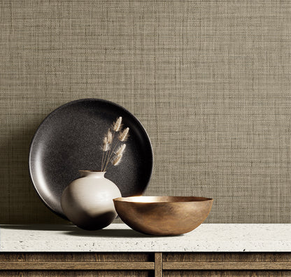 Seabrook Designs  Harvest Twine Faux Weave Contemporary Browns, Taupes   - RA40135