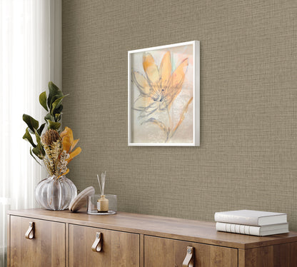 Seabrook Designs  Harvest Twine Faux Weave Contemporary Browns, Taupes   - RA40135