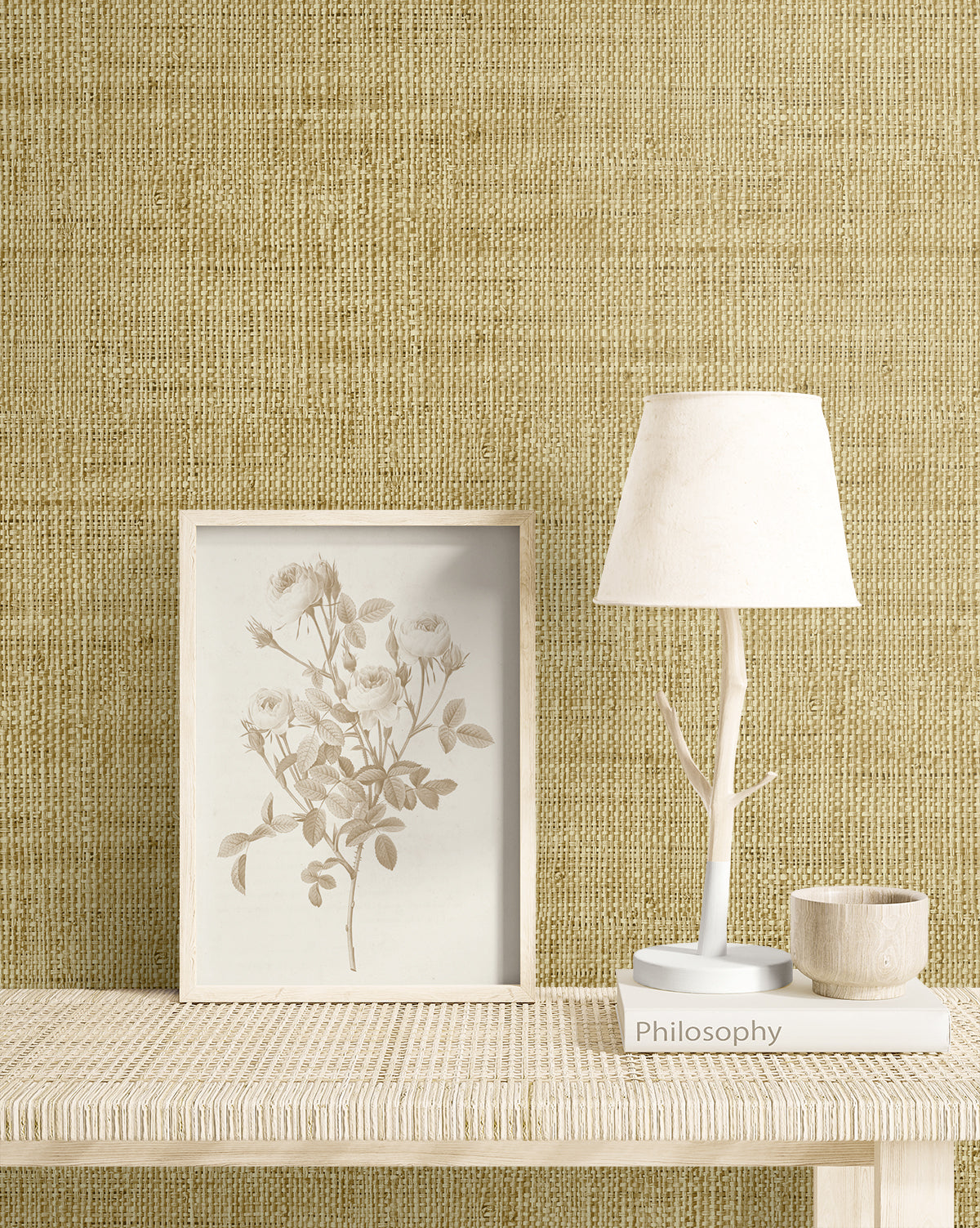Seabrook Designs  Wild Bind Faux Weave Contemporary Warm Neutrals, Beiges   - RA40315