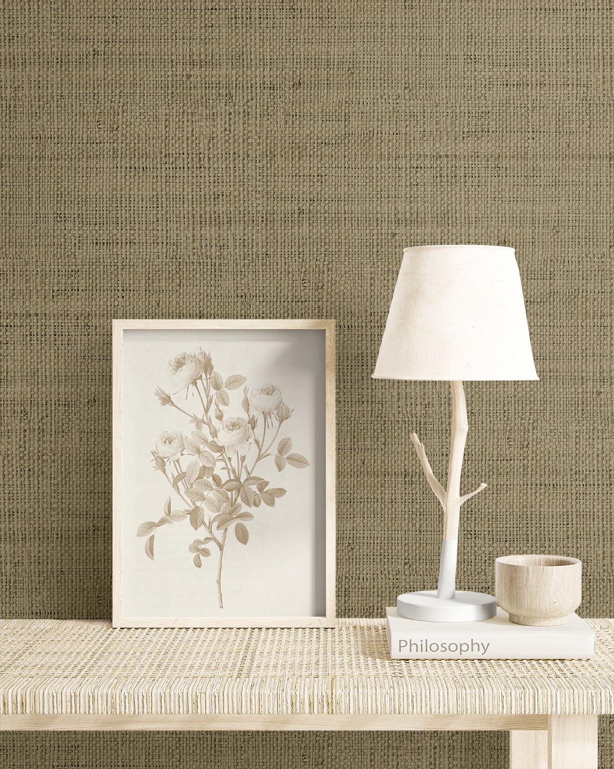 Seabrook Designs  Wild Bind Faux Weave Contemporary Warm Neutrals, Beiges   - RA40350