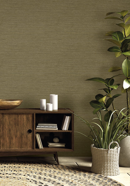 Seabrook Designs  Threaded Faux Linen Contemporary Browns, Taupes   - RA40902