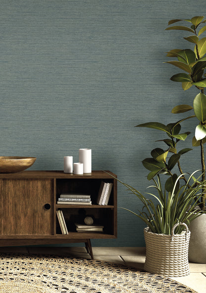 Seabrook Designs  Threaded Faux Linen Contemporary Blues   - RA40909