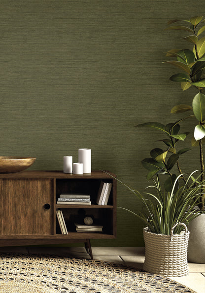 Threaded faux linen fabric in contemporary greens.