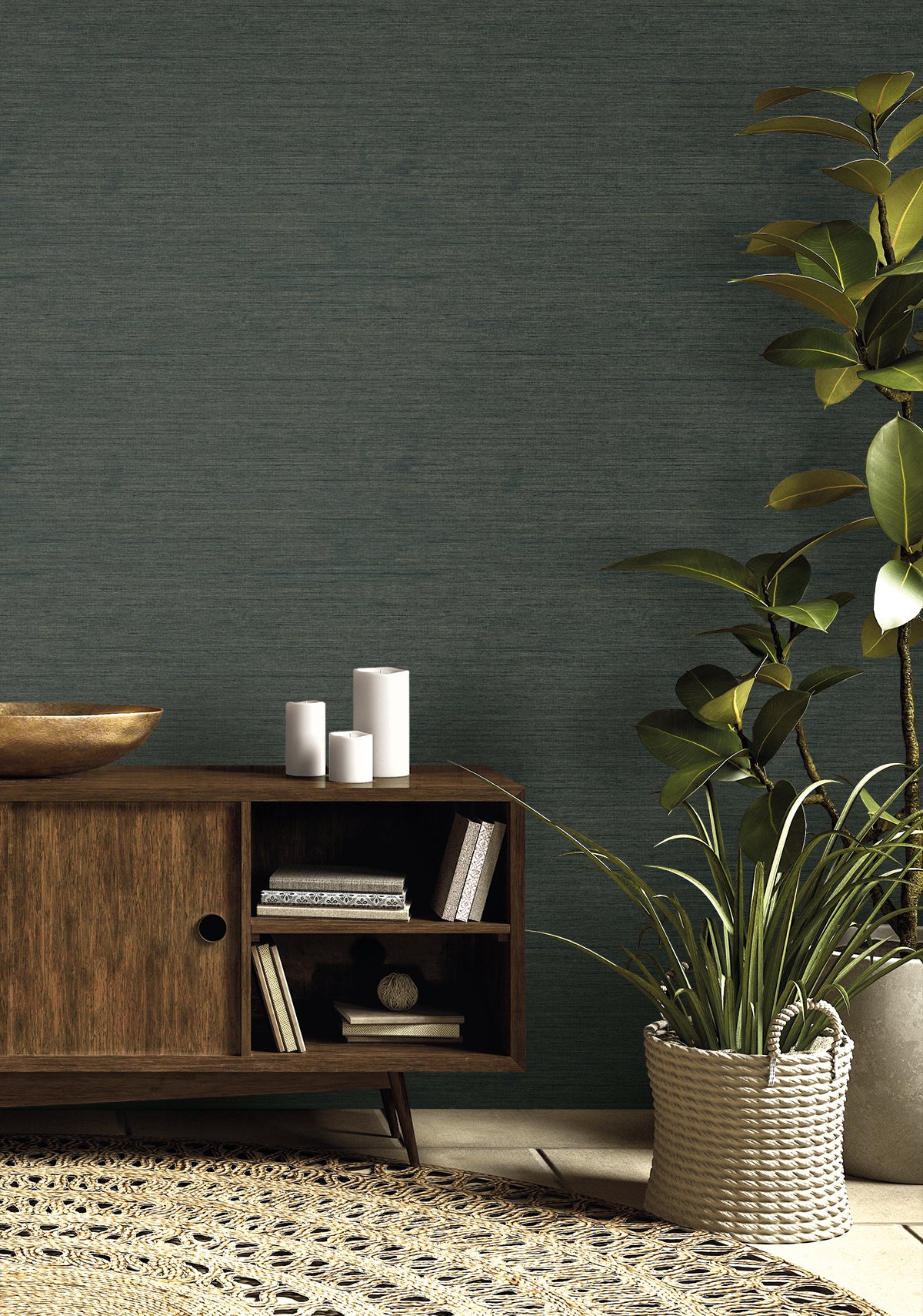 Seabrook Designs  Threaded Faux Linen Contemporary Blues   - RA40916