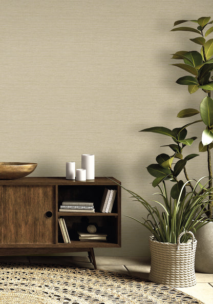 Seabrook Designs  Threaded Faux Linen Contemporary Warm Neutrals, Beiges   - RA40917