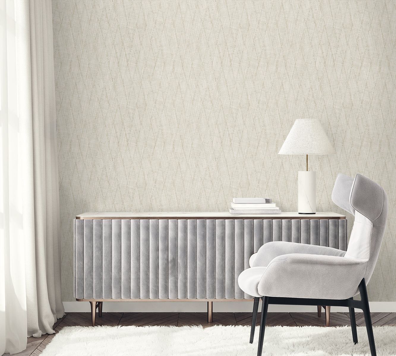 Seabrook Designs  Sun Woven Faux Weave Contemporary Cool Neutrals   - RA41211