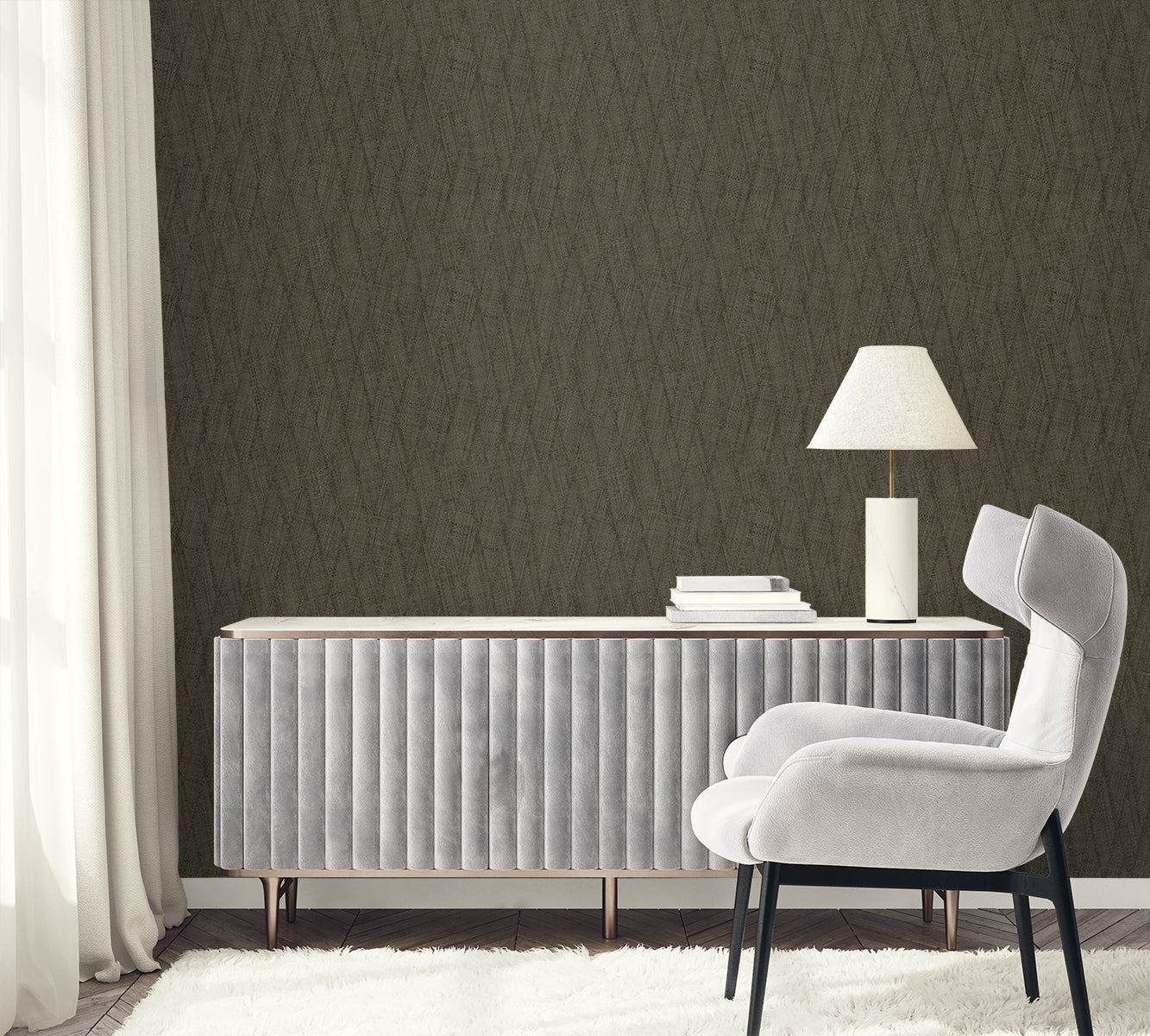 Seabrook Designs  Sun Woven Faux Weave Contemporary Blacks   - RA41217