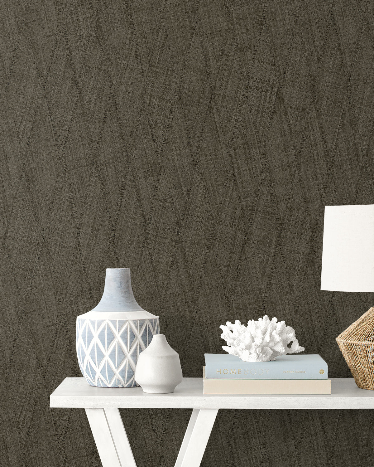 Seabrook Designs  Sun Woven Faux Weave Contemporary Blacks   - RA41217