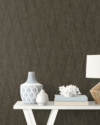 Seabrook Designs  Sun Woven Faux Weave Contemporary Blacks   - RA41217