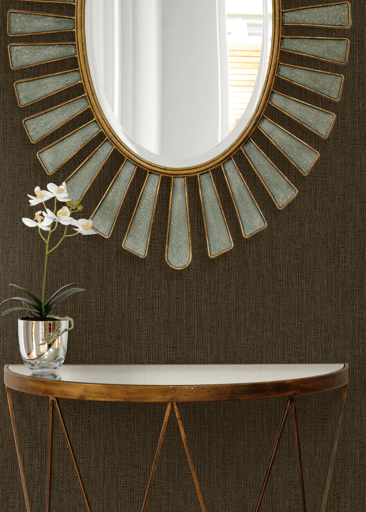 Seabrook Designs  Natural Tether Stria Contemporary Browns, Taupes   - RA41524