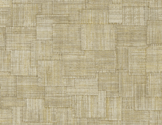 Seabrook Designs  Woven Blocks Faux Weave Contemporary Warm Neutrals, Beiges   - RA41704